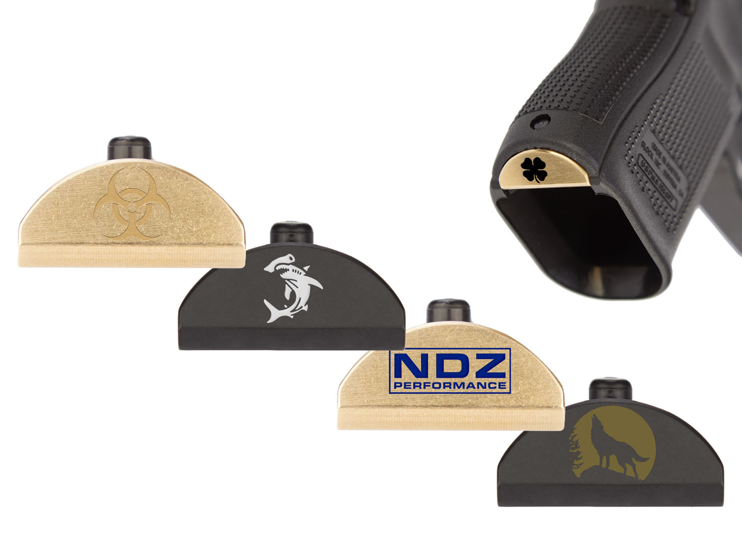 NDZ Glock 17 19 22 23 34 45 Gen 4/5 Brass Weighted Grip Insert